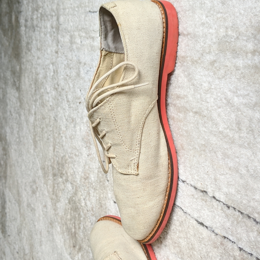 GH Bass & Co beige textile upper oxford shoes size 8.5 - Picture 8 of 15